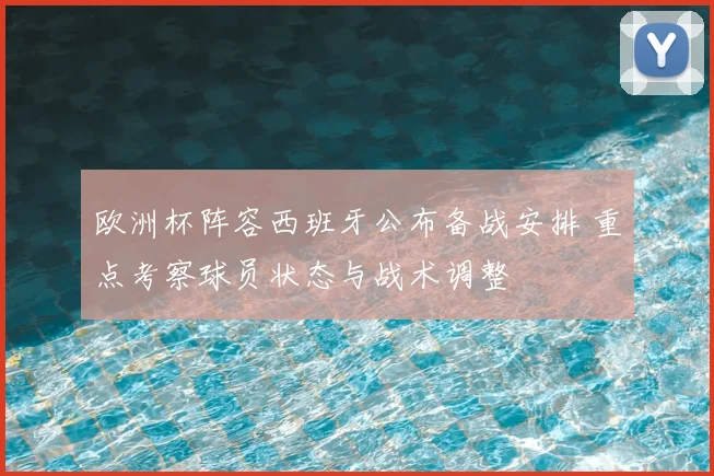 欧洲杯阵容西班牙公布备战安排 重点考察球员状态与战术调整
